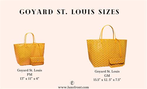 goyard pm dimensions|goyard tote bag size comparison.